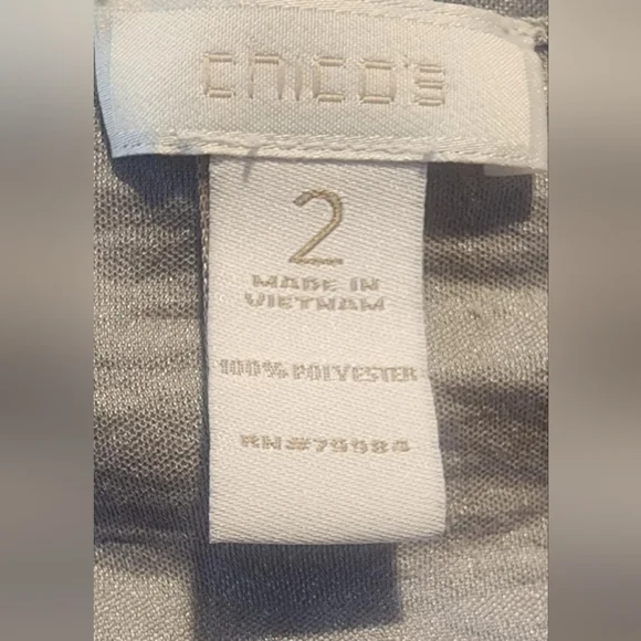 Chicos Ruffled Scoop Neck Tank Top in White and Cream - Picture 3 of 3